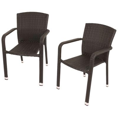 Stapelstuhl GARDEN PLEASURE "GETAFE", braun (coffee, coffee, coffee), B:57cm H:84cm T:66cm, Kunststoff, Stühle, Stapelstuhl, 2er Set, auch für die Gastronomie geeignet