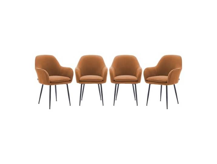 sweeek - 4er-Set Samt-Sessel mit Metallbeinen, Shella, B 57 x T 59 x H 84,5