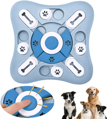 Inspire Picks Interactive Slow Feeder Dog Toy Puzzle Food Dispenser For IQ Training blue