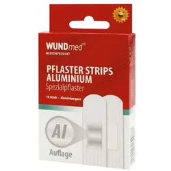WUNDmed 10er-Pack Pflaster Strips Aluminium grau