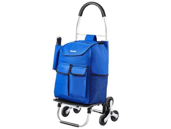 VEVOR Chariot de Courses Pliable\, 36 L\, Chariot Monte Escalier d'Épicerie avec 6 Roues\, Sac de Rangement Tissu Oxford\, pour Faire du Shopping\, Bureau\, Déménagement\, Transport\, Extérieur\, Blanchisserie