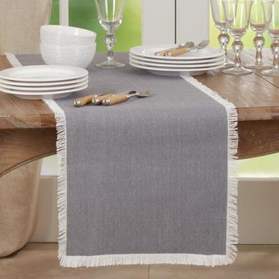 Saro Lifestyle Table Runner With Fringe Border Design