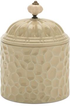 Melrose International "Ribbed Metal Canister with Lid 8""H"