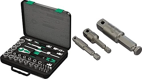 Wera Zyklop Speed-Knarrensatz 8100 SC 2, 37-teilig (schwarz/grün, Speed-Knarre mit schwenkbarem Kopf, 1/2")