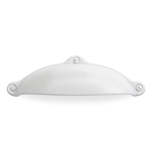 SOTECH Meubelgreep ERIKA Schelphandgreep Wit mat Boorgatafstand 64 mm