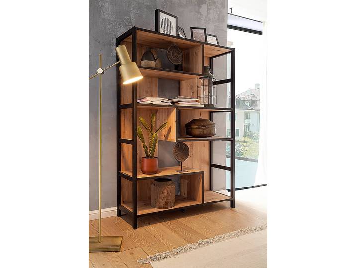 Regal Korpus: Spanplatte, beschichtet Gestell: MDF Mitteldichte Holzfaserplatte , beschichtet Braun 116 x 175 x 40cm
