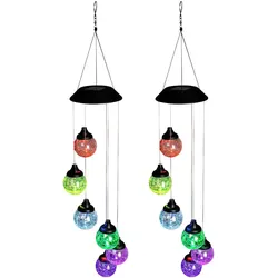 HI, Aussendekoration, LED Windspiel, solarbetrieb, 2er-Set