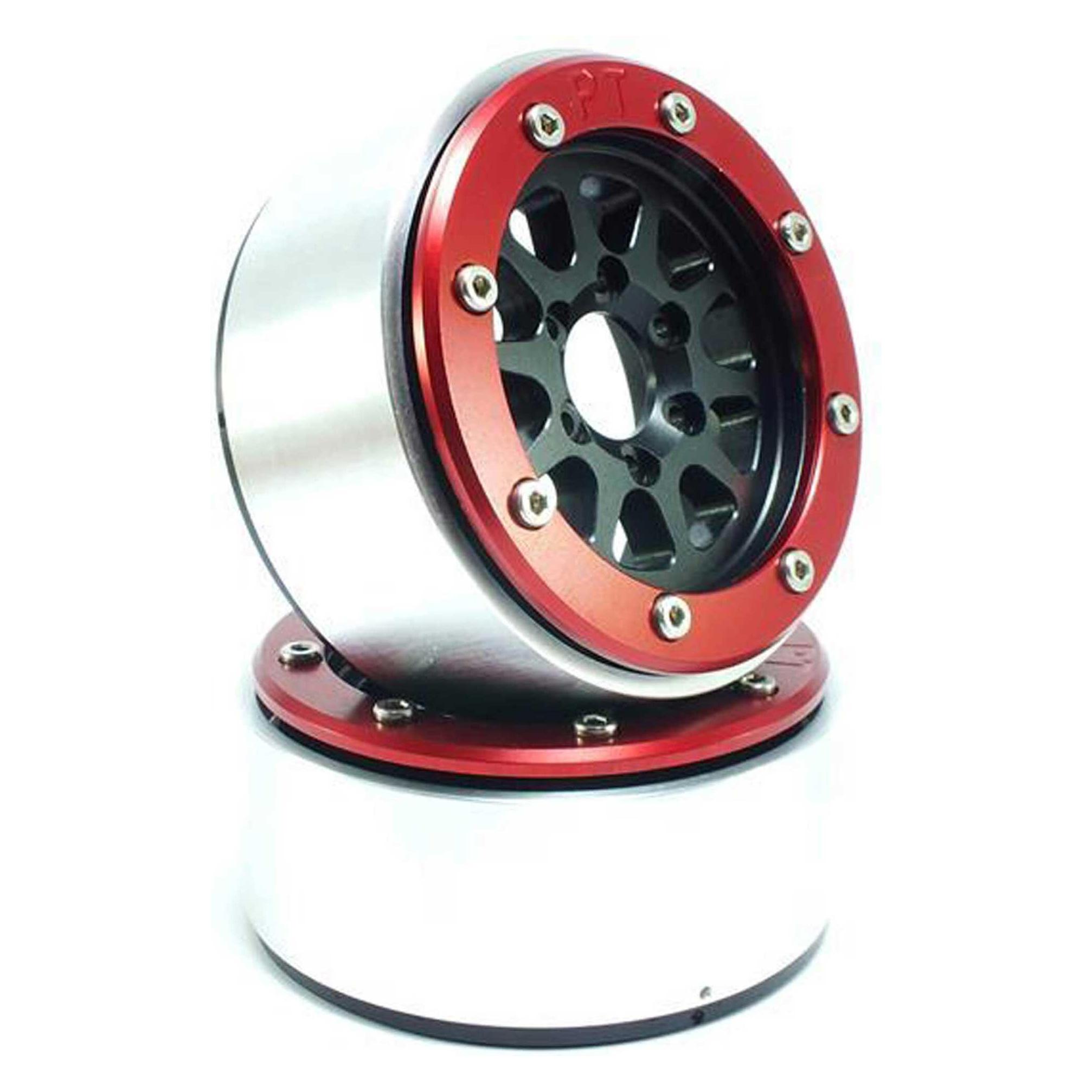 Absima Beadlock Wheels GEAR schwarz/rot 1.9 (2) ohne Radnabe (ABMT5030BR)