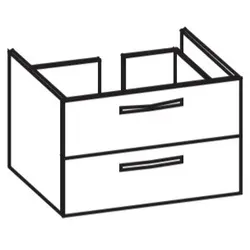 Artiqua 300 Waschtischunterschrank für MMWT, Anthrazit Hochglanz, 300-WU2L-1-75-7015-51 300-WU2L-1-75-7015-51