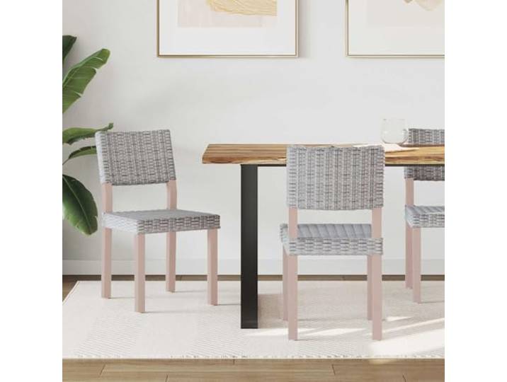 RJPLMFV Kubu Esszimmerstuhl, Rattan, 2-teilig Hohe Rückenlehne, integrierte Fußstütze, massives Kirschholz, 110 kg pro Sitz