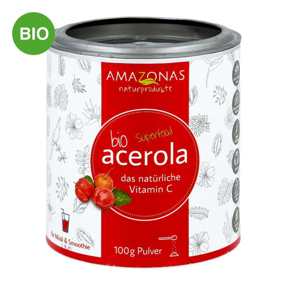 AMAZONAS Naturprodukte Handels GmbH Acerola 100% Bio Pur nat.Vit.C Pulver 06632586