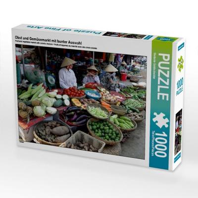 CALVENDO Puzzle Obst und Gemüsemarkt mit bunter Auswahl | 1000 Teile Lege-Größe 64x48cm Foto-Puzzle für glückliche Stunden