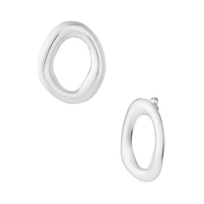 Paar Ohrstecker ADELIA´S "Ohrringe Ohrstecker aus Edelstahl", Damen, Gr. Damen, Edelstahl, silber (silberfarben), Ohrringe, Modeschmuck-Ohrstecker, stylisch oval geformt