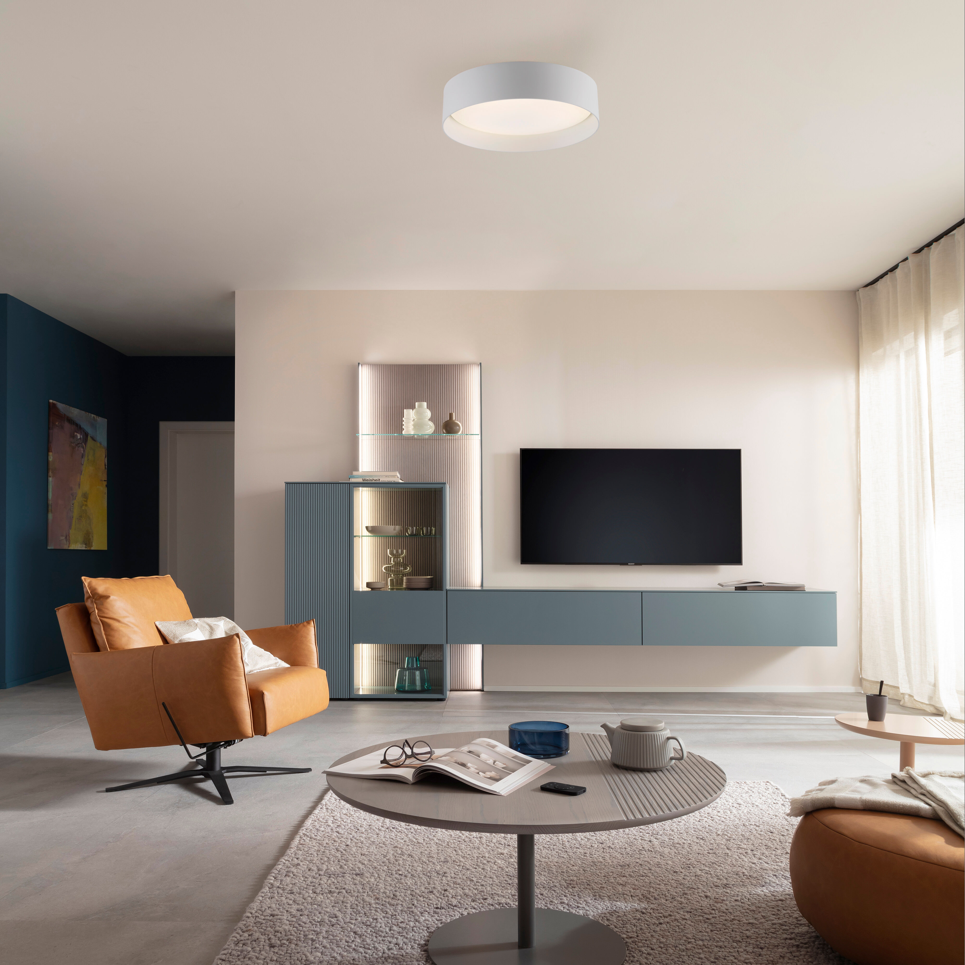 LED Deckenleuchte "TAVOLI", weiß, 1, Ø 28,5cm H: 7cm, 1 Stk., SCHÖNER WOHNEN-KOLLEKTION, Leuchten, SCHÖNER WOHNEN Kollektion, CCT 2700-6500K, IR-Fernbedienung, Dimmbar, LED Deckenleuchte