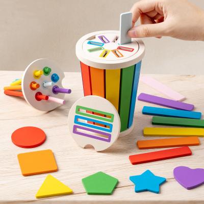 Tiny Tots Teens Trends Wooden Shape Recognition Toy, Montessori Color Sorting, Kids Math Learning Educational Toys For Toddlers d
