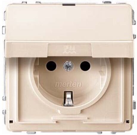 Merten Prise SCHUKO blanche avec couvercle rabattable MEG2310-7244 (MEG2310-7244)