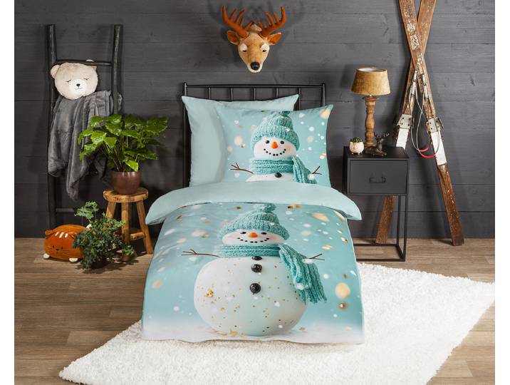 Linge de lit enfant Amror 135 x 200 cm + oreiller 80 x 80 cm Vert