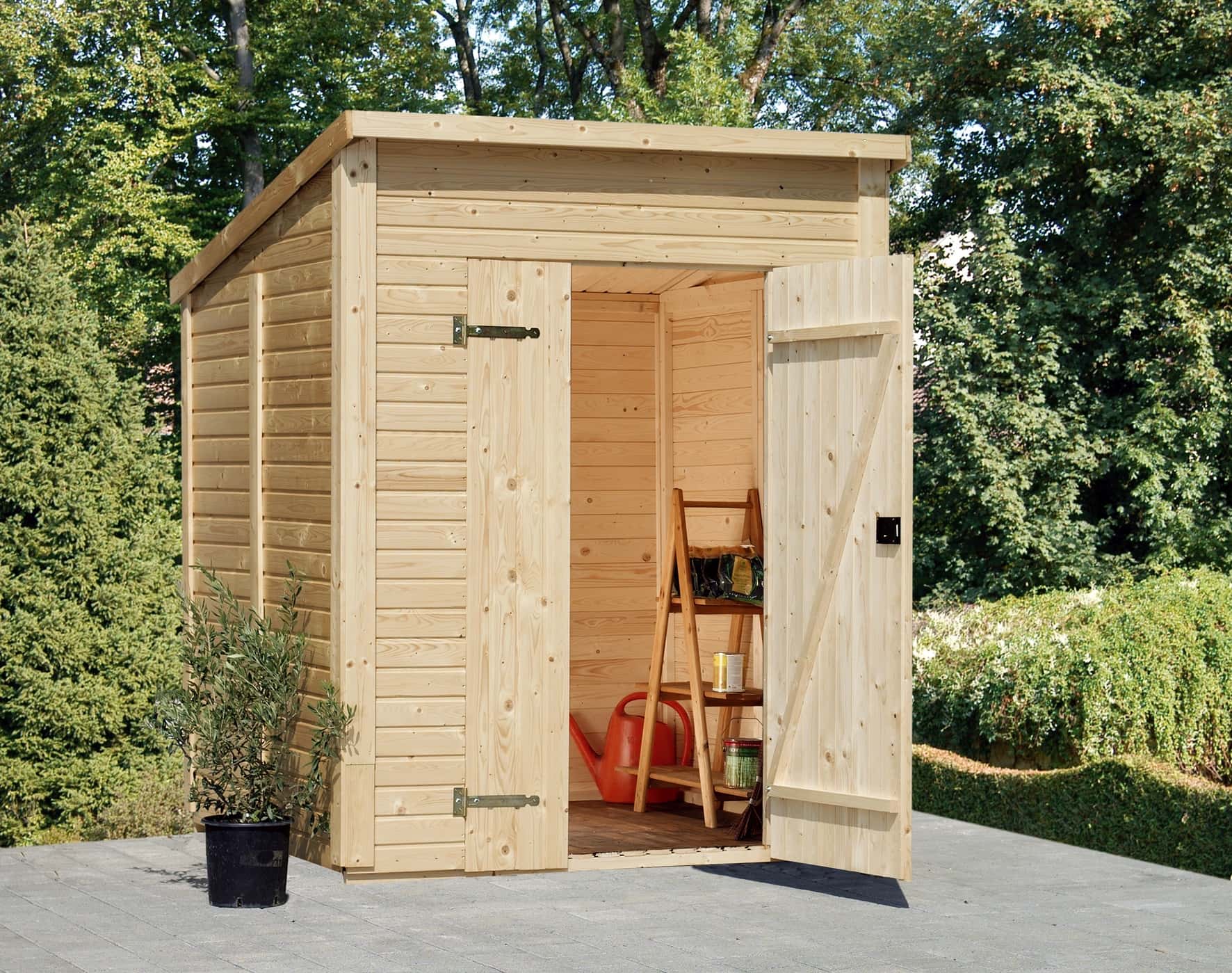 Alpholz Geräteschuppen Lotta 3,1 m2 Gerätehaus aus Holz, Geräteschrank mit 16 mm Wandstärke, Gartenhaus mit Montagematerial