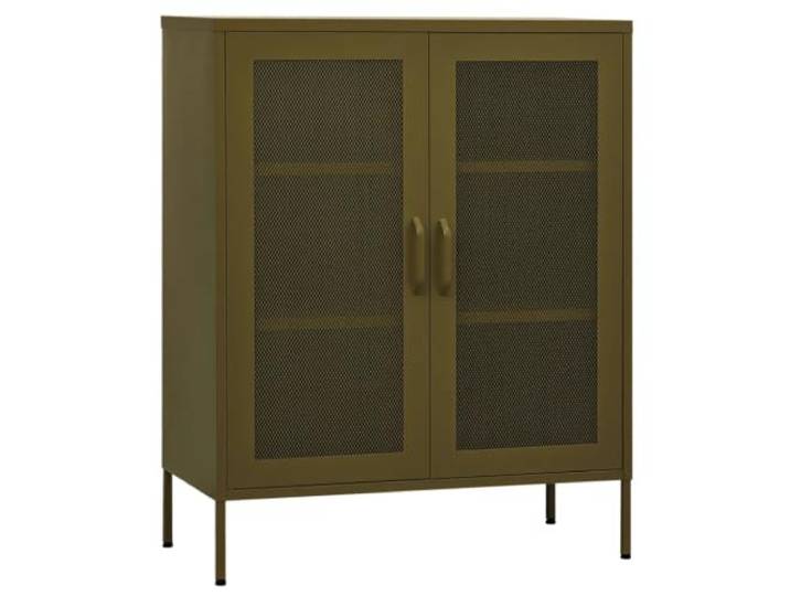 Helloshop26 Aufbewahrungsschrank, praktisch, modernes Design, verstellbar, 80 x 35 x 101 cm, Stahl, Olivgrün, 02_0046862