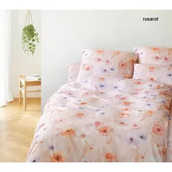 Elegante Bettwäsche Pastel Jersey - 135x200 cm + 80x80 cm	rosarot