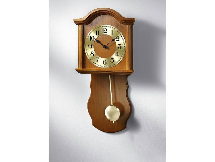 Wanduhr aus Holz mit Funkuhrwerk, Kirschbaum
