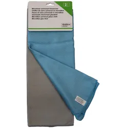 Mikrofaser Universal Glastücher & Fenstertücher 2 Stück in Grau und Blau 45 x 65 cm