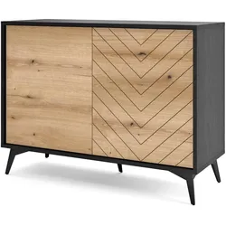 KOMMODE DIAMANTE 104/77/39 cm mit 2 Türen Schwarz