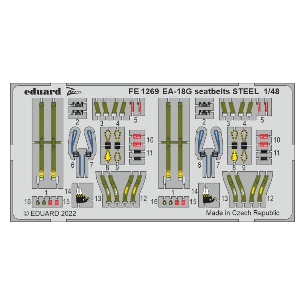 Eduard EA-18G seatbelts STEEL 1/48 (FE1269)