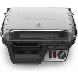 Moulinex GI3060 Griglia elettrica UltraCompact Comfort 2000, Kontaktgrill, Schwarz, Silber