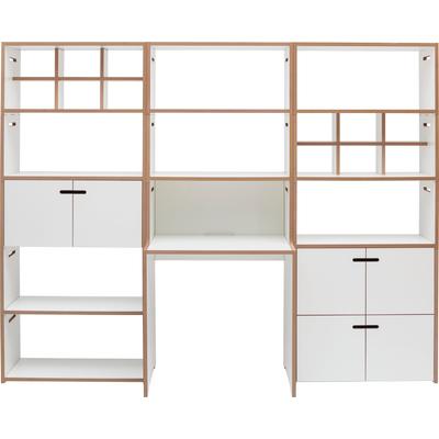 Büromöbel-Set TOJO "schreib & hochstapler Wand-Set", weiß, H:180,5cm T:50cm, Arbeitsmöbel-Sets, Büromöbel-Set, in zwei Farben, mit integriertem Arbeitsplatz, Breite/Höhe228/180,5 cm