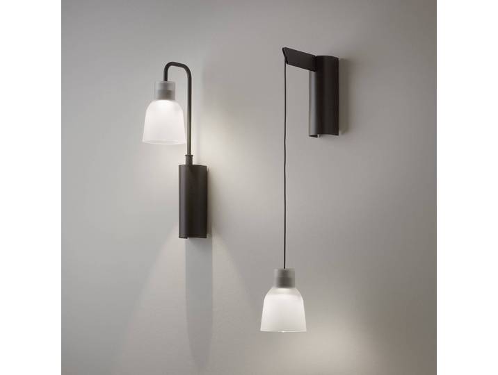Bover Wandleuchte Drip A/01, weiß / opal, für Wohn- / Esszimmer, Aluminium, Design