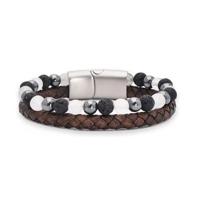 'Majestic Grey' Fashion Bead Armband, J966-08