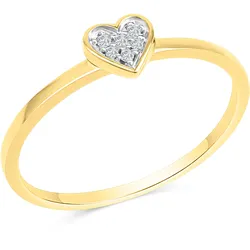 Diamonds by Ellen K. Ring Gold 585 zweifarbig Herz-Motiv mit Brillanten 0,025ct.
