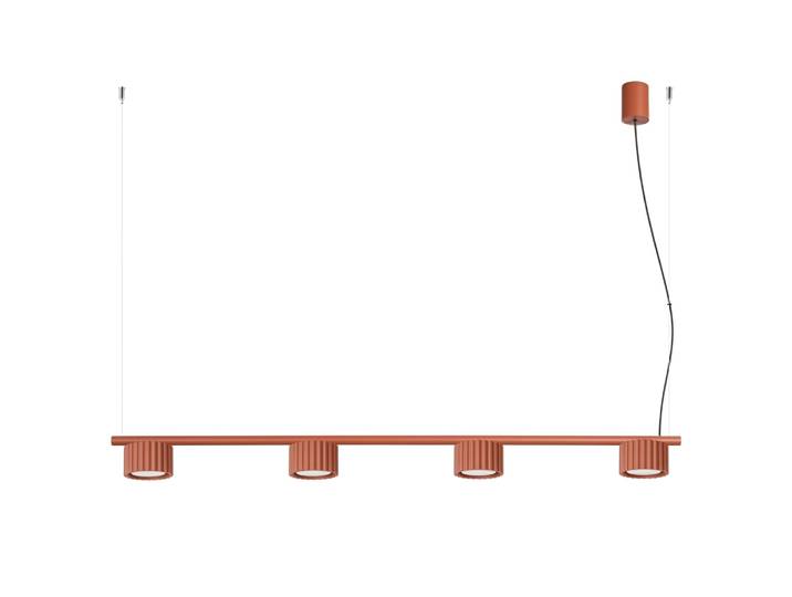 Lustres aluminium ocre rouge h 208 cm