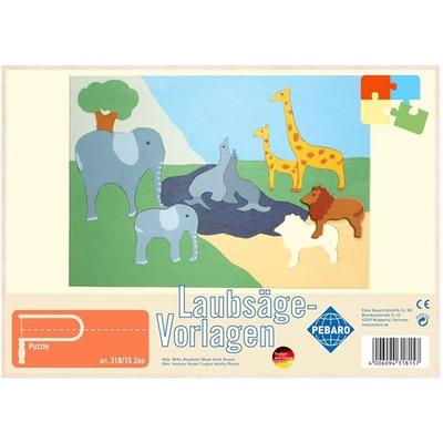 PEBARO 318/1S - Laubsägevorlage Zoo, 1 Platte, Größe DIN A4