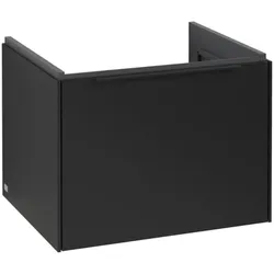 Villeroy & Boch Subway 3.0 Waschbeckenunterschrank, LED-Beleuchtung, 1 Auszug, 572x429x478mm, C577L1VL, Farbe: Front/Korpus: Volcano Black, Griff: Volcano Black
