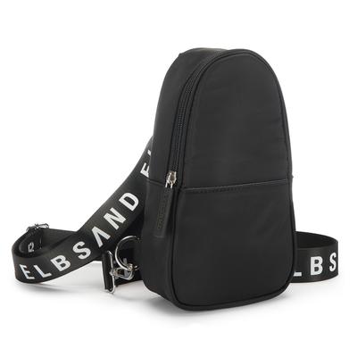 Umhängetasche ELBSAND "kleiner Rucksack", Damen, Gr. B/H/T: 14cm x 26cm x 7,5cm, schwarz, Stoff, Textil, unifarben, Taschen Umhängetasche, Crossbody Bag, Handtasche, Schultertasche, Mini Bag VEGAN