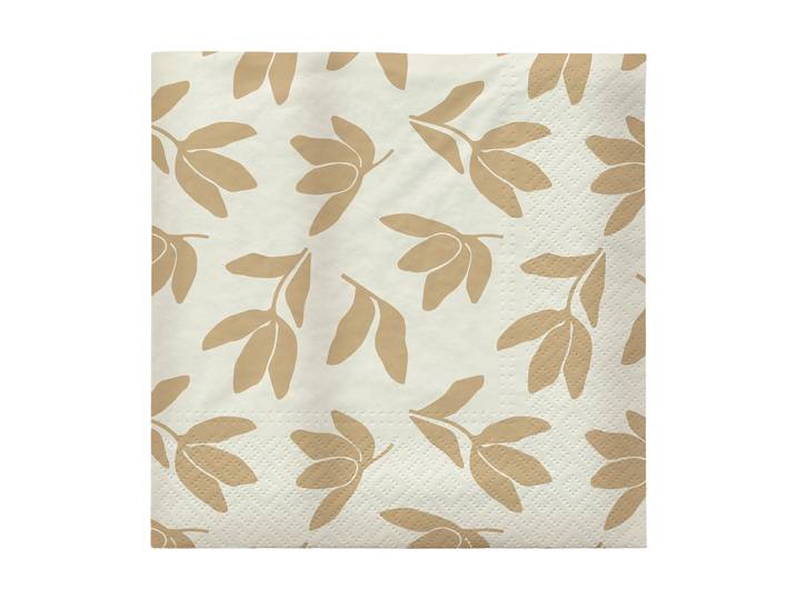 Broste Copenhagen Serviettes en papier Herbert 33x33 cm lot de 20 Beige-off white