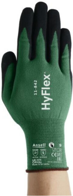 Ansell Gants HyFlex 11-842 Taille 10 noir-vert ; Ansell Health Care (11-842/10)