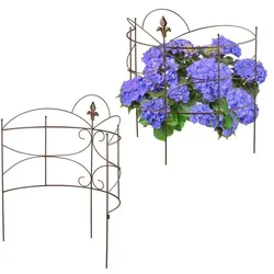 Relaxdays 2-teiliger Staudenhalter Fleur-de-Lis Braun