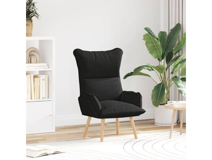 Fauteuil relaxant - Tissu noir - Design ergonomique - Rembourrage douillet - Entretien facile