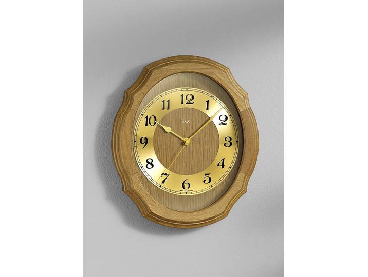 Wanduhr mit Funkuhrwerk, Eiche