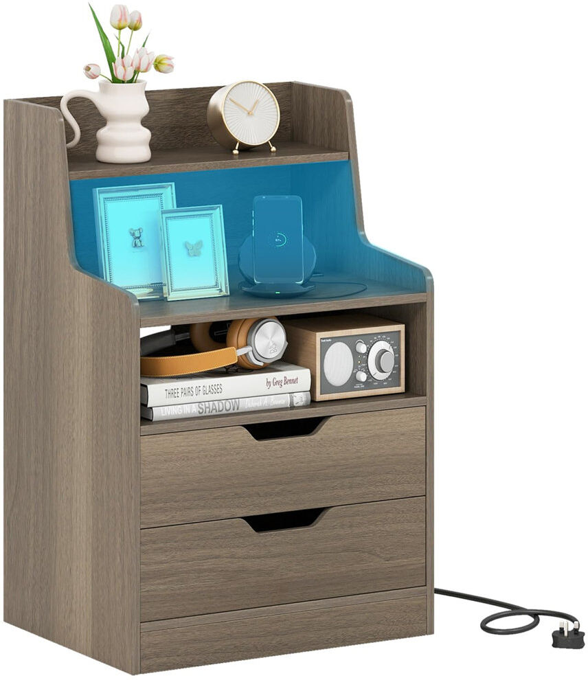 Brayden Studio 45 cm W Bedside Table Grey 73cm H X 45cm W X 35cm D
