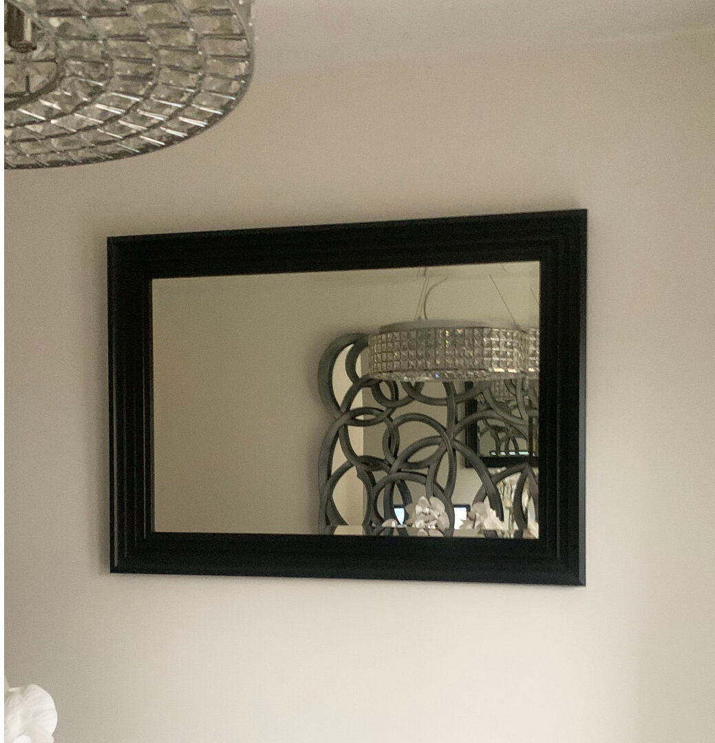 ClassicLiving Plastic Rectangle Leaning and Wall Mirror Matte Black 91.2cm x 65.8cm