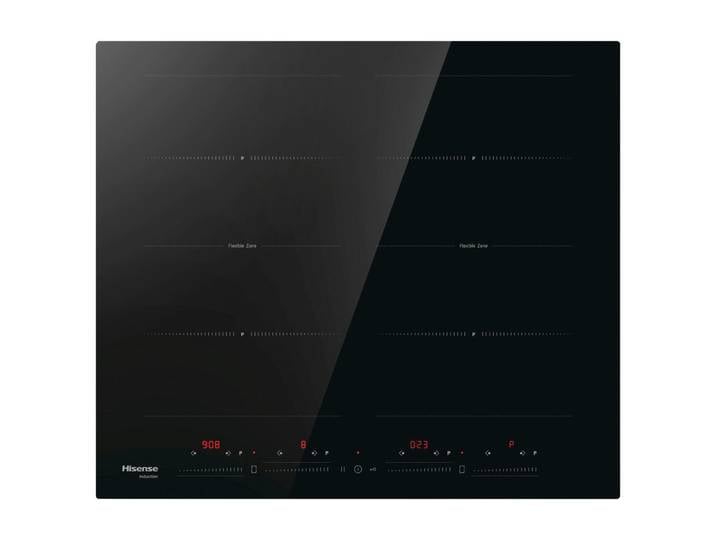 Hisense Induktionskochfeld, Schwarz, Metall, Glas, 59x4.9x52 cm, Kindersicherung, Betriebskontrollleuchte, Restwärmeanzeige je Kochzone, Topferkennung, Bratfläche ganz oder halb beheizbar, Timerfunktion, Küchen, Küchenelektrogeräte, Kochfelder, Induktionskochfelder