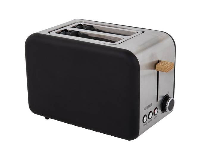 FURBER Toaster Toaster Schwarz/Holz , schwarz, Toaster, Toaster