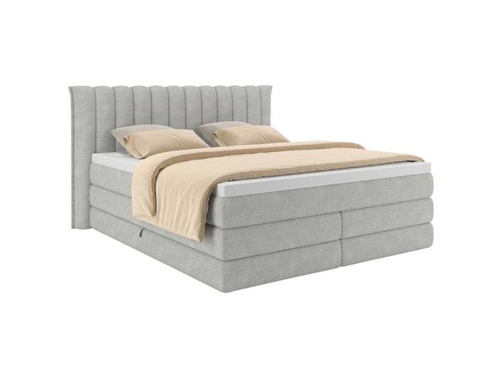 Boxspringbett LINA 180/200 cm Hellgrau