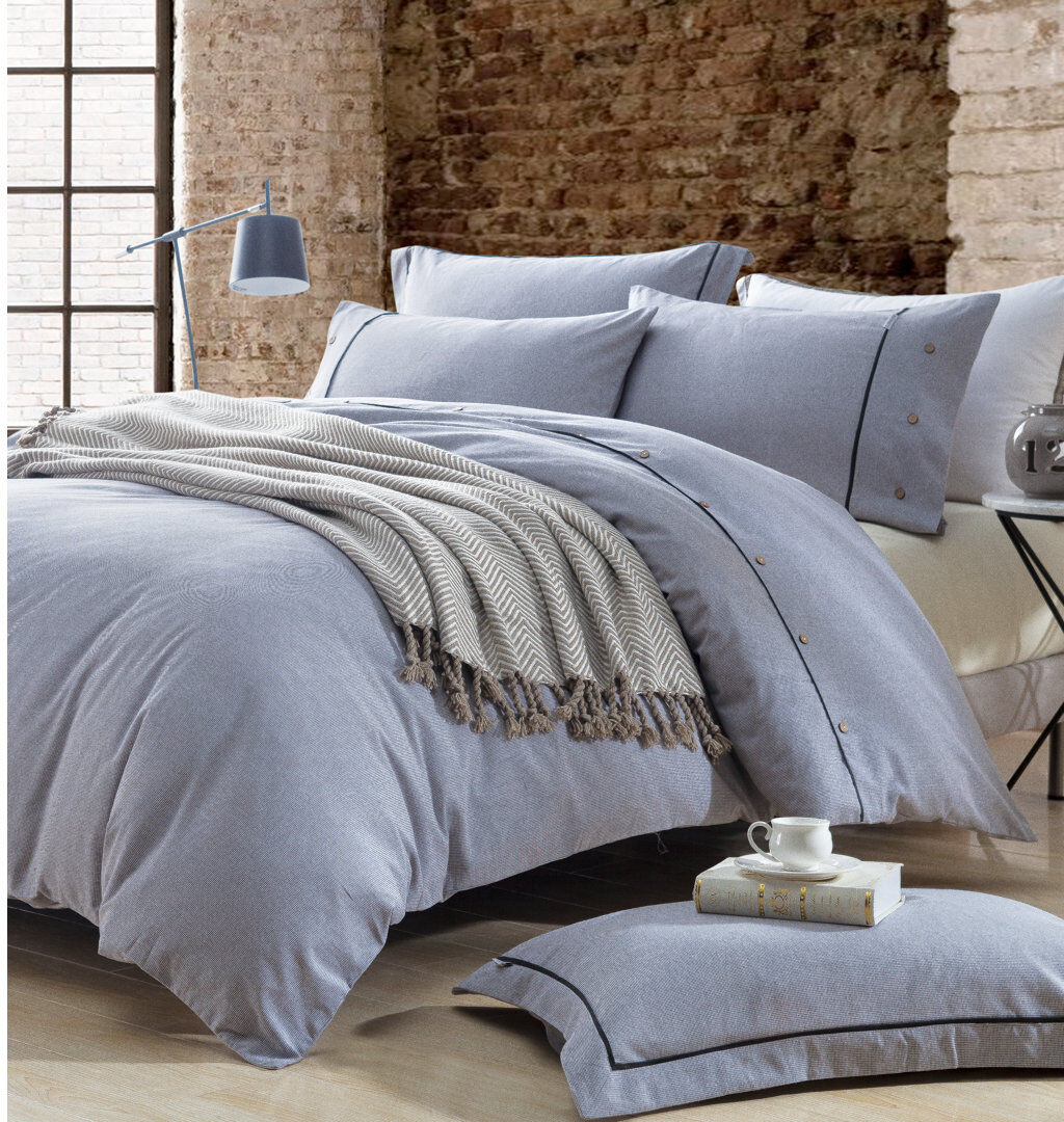 Hykkon Salvatore Duvet Cover Grey Kingsize