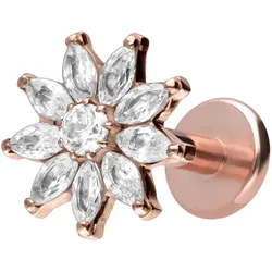 Titan Labret mit Innengewinde KRISTALLBLUME