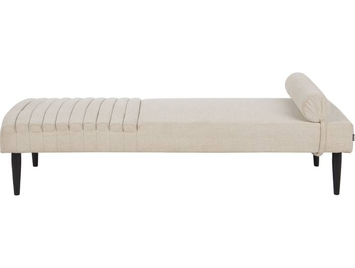 BELIANI Chaiselongue Beige Stoffbezug Gesteppt mit Kissen Metallgestell Modernes Design Liegesessel Relaxliege für Wohnzimmer Schlafzimmer Indoor